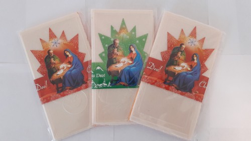 KPL. OPŁATKOW 4 duże (3 białe + 1 kolorowy) Z OPASKĄ (100szt.)