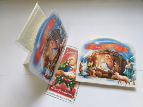KPL. OPŁATKÓW (2d+2m) W WORECZKU  + LITURGIA WIGILIJNA-W SZOPCE DO POSTAWIENIA NA STOLE                                                             100szt.